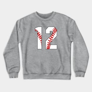 Baseball Number 12 #12 Baseball Shirt Jersey Favorite Player Biggest Fan Crewneck Sweatshirt